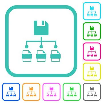 Save file as multiple format vivid colored flat icons Illustrazione stock