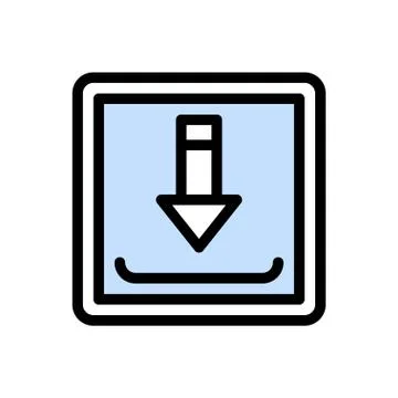 Save flat color icon Stock Illustration