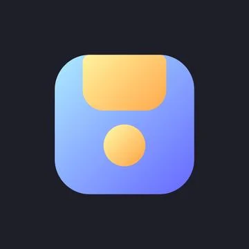 Save flat gradient fill ui icon for dark theme Illustrazione stock
