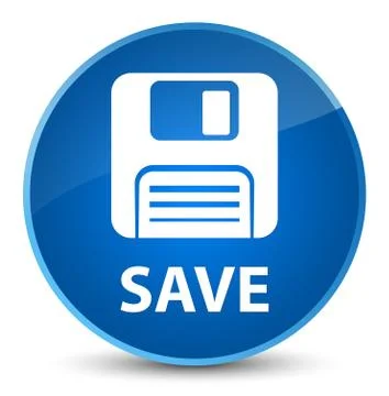 Save (floppy disk icon) elegant blue round button Illustrazione stock