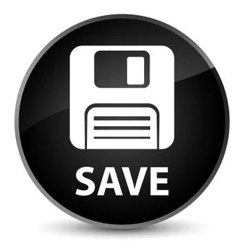 Save (floppy disk icon) elegant black round button Illustrazione stock