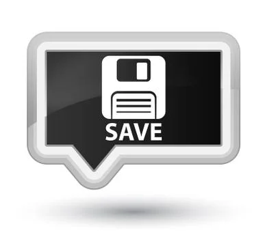Save (floppy disk icon) prime black banner button Illustrazione stock