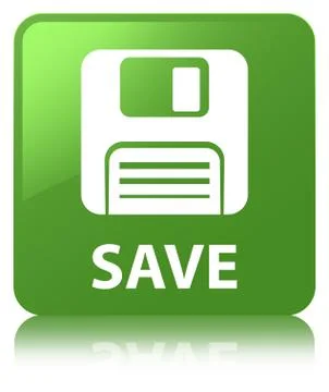 Save (floppy disk icon) soft green square button Illustrazione stock