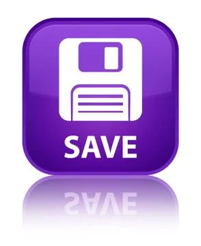 Save (floppy disk icon) special purple square button Illustrazione stock