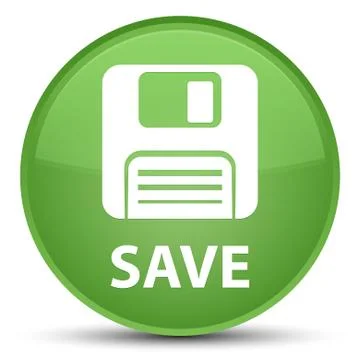 Save (floppy disk icon) special soft green round button Illustrazione stock