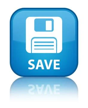 Save (floppy disk icon) special cyan blue square button Illustrazione stock