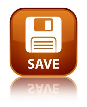 Save (floppy disk icon) special brown square button Illustrazione stock