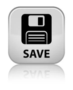 Save (floppy disk icon) special white square button Stock Illustration