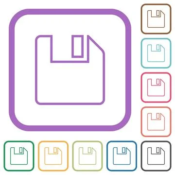 Save to floppy outline simple icons 스톡 일러스트