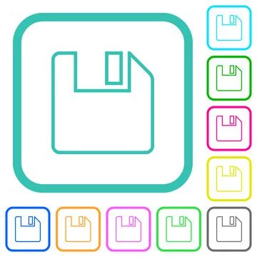 Save to floppy outline vivid colored flat icons Stock Illustration