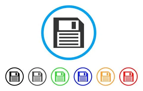 Save Floppy Rounded Icon Illustrazione stock