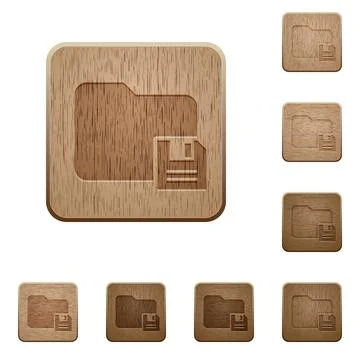 Save folder wooden buttons 스톡 일러스트