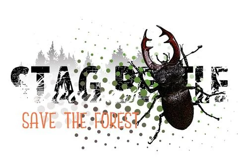 Save the Forest banner Stock Illustration