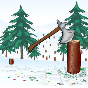 Save the forest Stock Illustration