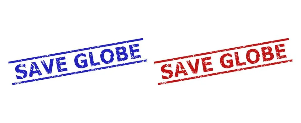 SAVE GLOBE Watermarks with Corroded Surface and Parallel Lines Stock-Illustration