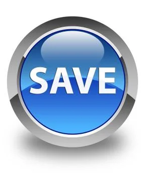 Save glossy blue round button Illustrazione stock