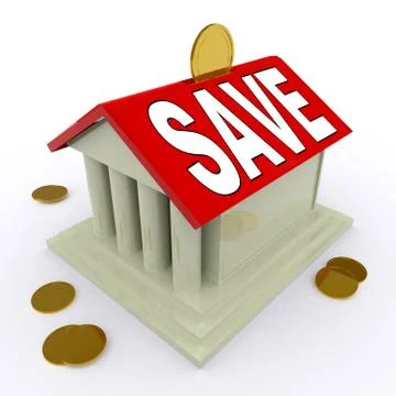 Save on house means saving for deposit or home Stockillustratie