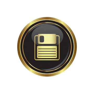 Save icon gold Stock Illustration