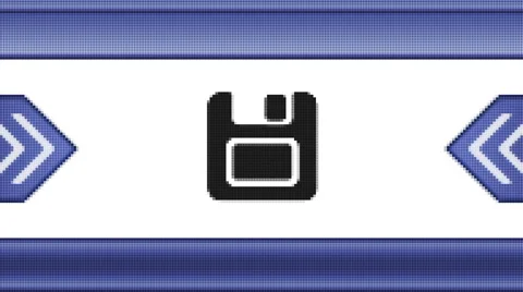 Save icon on a pixel screen. Seamless. Stock Footage 52764266