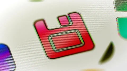 Save icon in the screen. Looping footage has 4K resolution. Prores 4444. Stock Footage 98418513