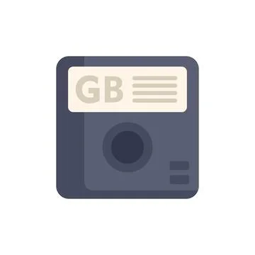 Save icon showing floppy disk representing gb or gigabyte Stock Illustration