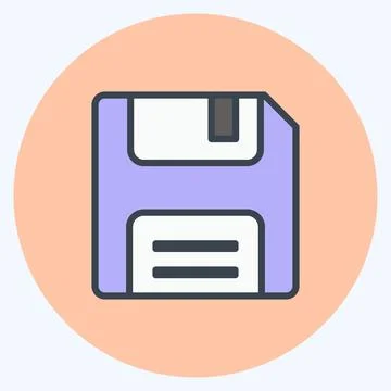 Save Icon in trendy color mate style isolated on soft blue background イラスト素材