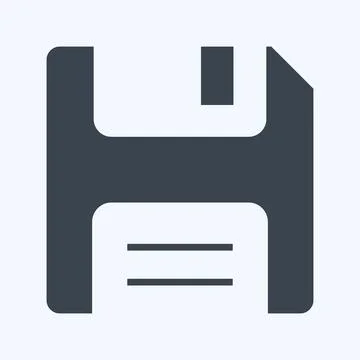 Save Icon in trendy glyph style isolated on soft blue background イラスト素材