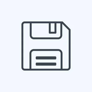 Save Icon in trendy line style isolated on soft blue background イラスト素材