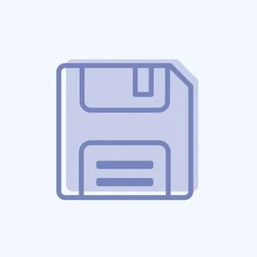 Save Icon in trendy two tone style isolated on soft blue background イラスト素材