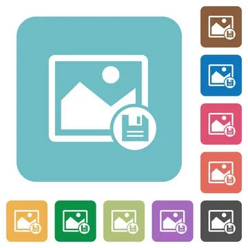 Save image rounded square flat icons イラスト素材