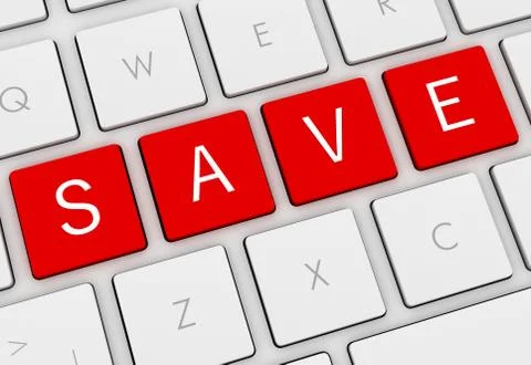 Save keyboard concept  3d illustration イラスト素材