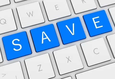 Save keyboard concept 3d illustration Stock Illustration