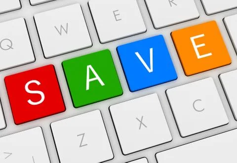 Save keyboard concept illustration Stock Illustration