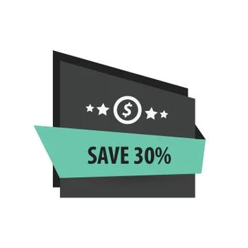 Save,  Label Design   black, Green Stock Illustration