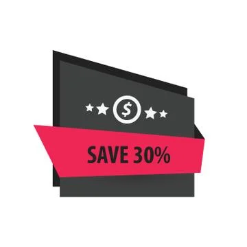 Save,  Label Design   black, pink Stock Illustration