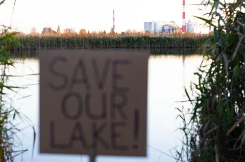 Save a Lake Environmental Concern 写真素材