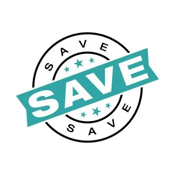 Save Letter Rubber Stamp Vector Template Stock Illustration