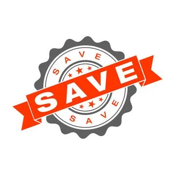Save Letter Rubber Stamp Vector Template Stock Illustration