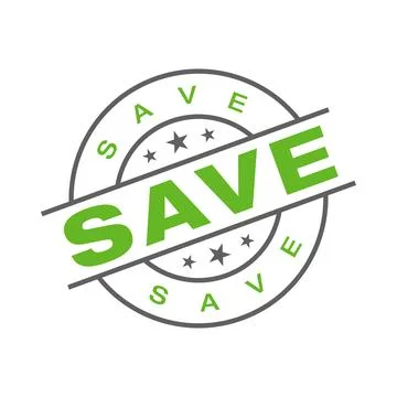 Save Letter Rubber Stamp Vector Template Stock Illustration