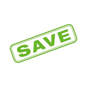 Save Letter Rubber Stamp Vector Template Stock Illustration