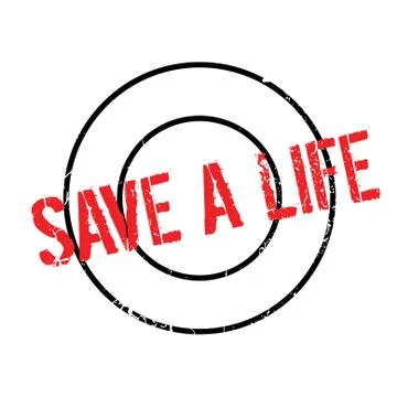 Save A Life rubber stamp Stock Illustration