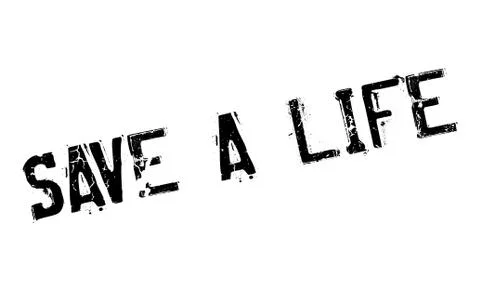 Save A Life rubber stamp Stock Illustration