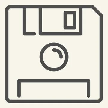 Save line icon. Diskette vector illustration isolated on white. Floppy disc Stock Illustration