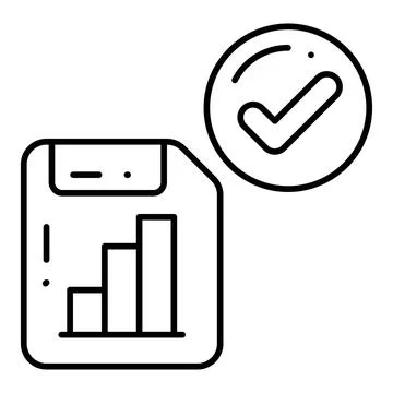 Save Line Icon Stock Illustration