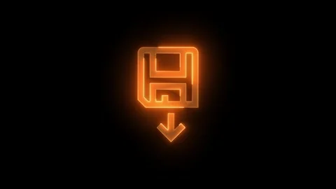 Save local icon glowing neon brown color animation Stock Footage 278860109