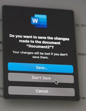 Save microsoft word office document Stock Photos