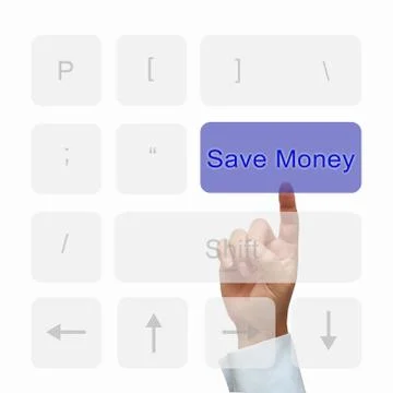 Save money button on keyboard Illustrazione stock