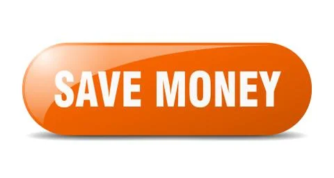 Save money button. save money sign. key. push button. Illustrazione stock