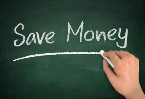 Save money chalkboard write concept illustration イラスト素材