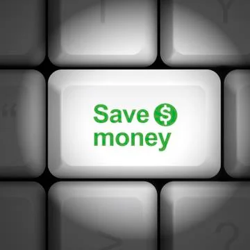 Save money concept with computer keyboard Stock Illustration